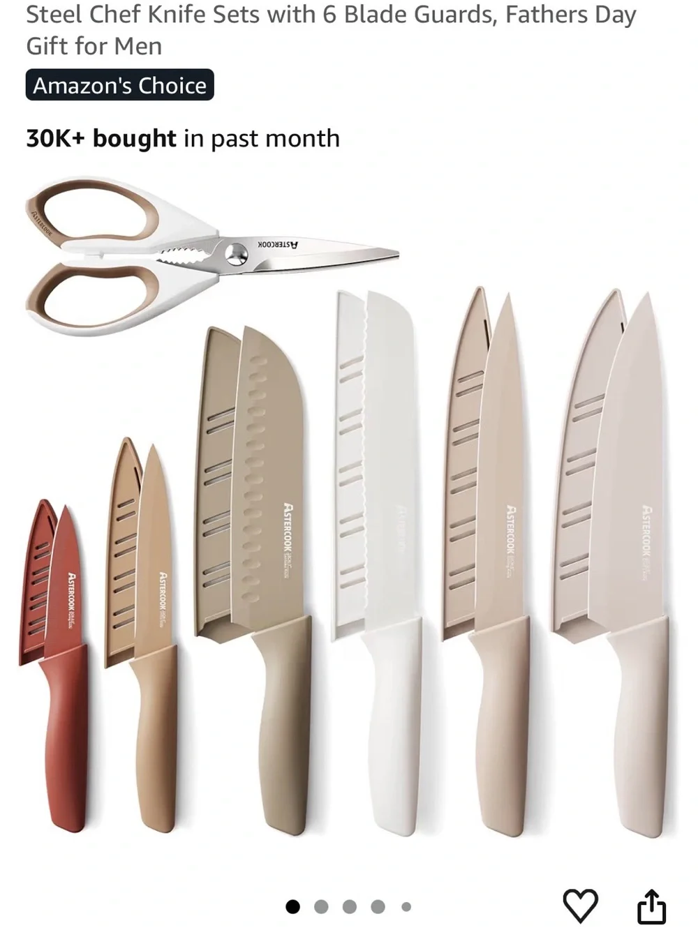 13-Piece Ceramic Kitchen Knife Set with Sheaths and Scissors - New in Box